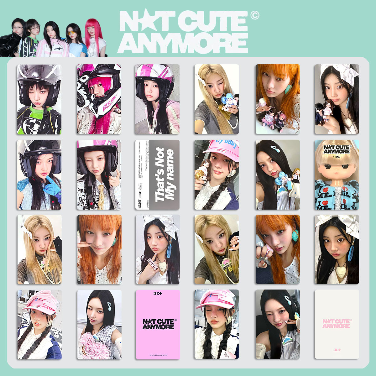 Anime Merch Store - 5枚セット イル・イットカード、もう可愛いじゃないフォトカード、Kpopファン向けグッズ、ウォンヒ、イロハ、ユナ、モカ、ミンジュカード、コレクタブルカード、カードホルダー、財布、パスポートなどに収納可能、旅行写真チェックインカード