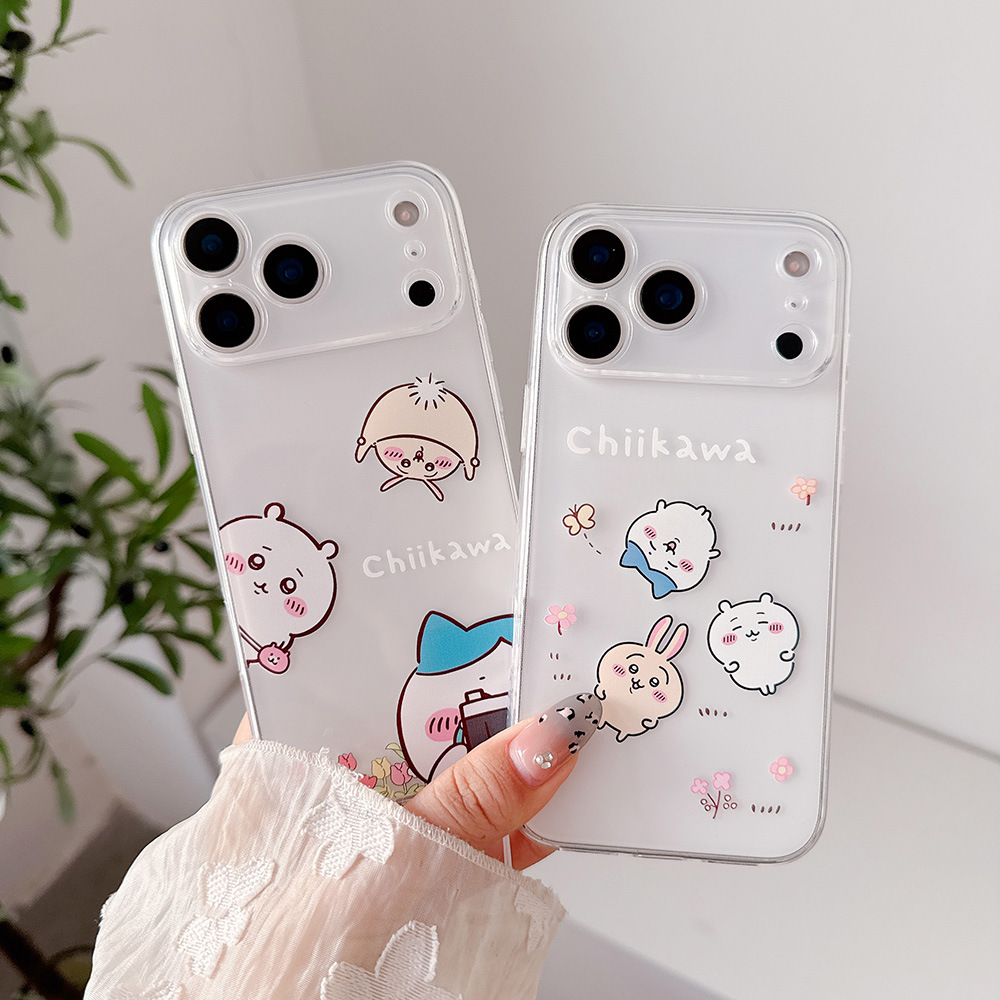 Phone Case Anime - 可愛い漫画日本のアニメ「ちいかわ」うさぎハチワレ透明スマホケース iPhone 17 16 15 14
