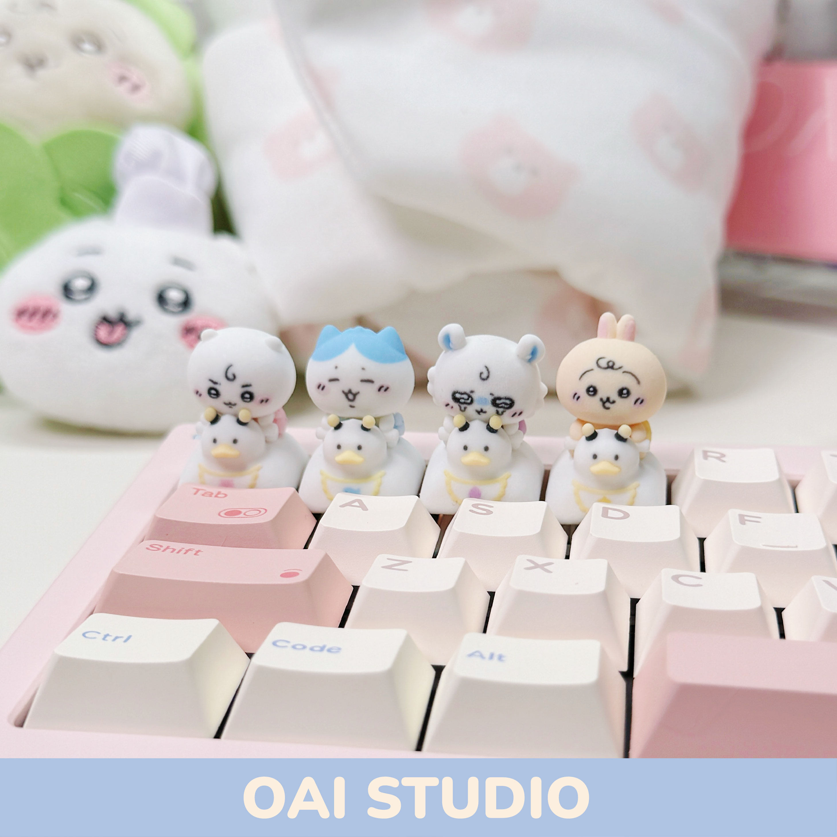 Keycap Artisan Anime - かわいいモモンガちいかわシリーズ Q バージョンキーキャップシングル漫画ハチワレ 3D メカニカルキーボードキーキャップ ESC