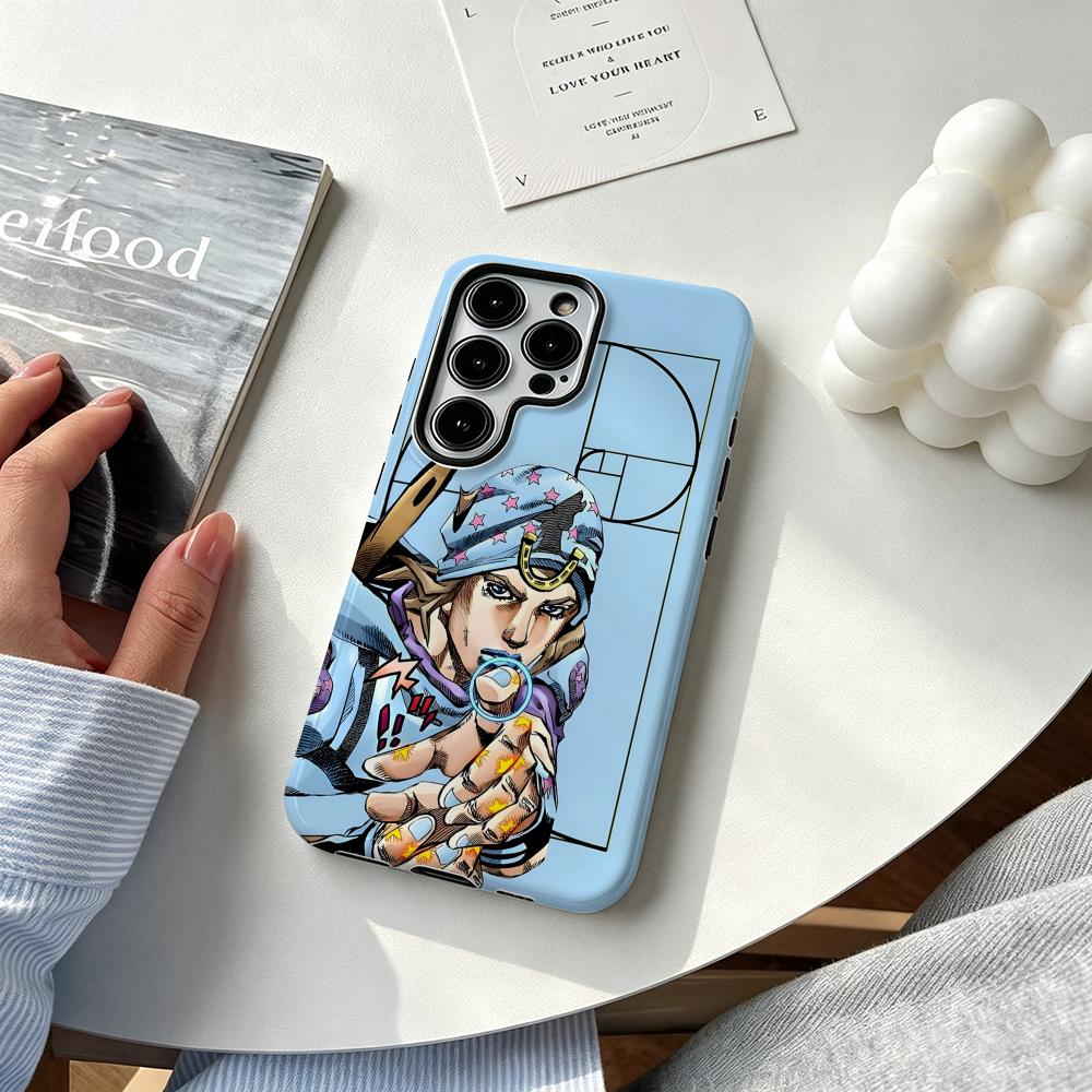 Phone Case Anime - ホットクールアニメ J-JOJO スティールボールラン スマホケース サムスンギャラクシー S25