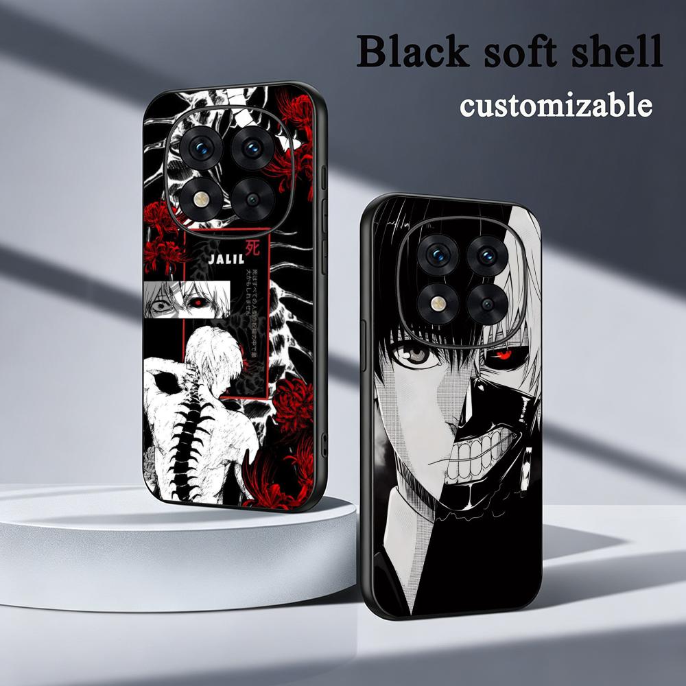 Phone Case Anime - ホットな東京喰種クラシックアニメポスター柄スマホケース ソフトブラックフォンカバー Redmi Note15 11 12
