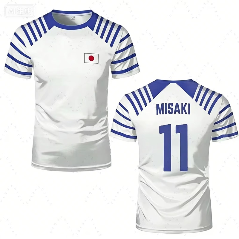 2026 ホットキャプテン翼アニメ男性女性 Tシャツ日本国旗 - Anime Merchandise For Women のレビューと価格