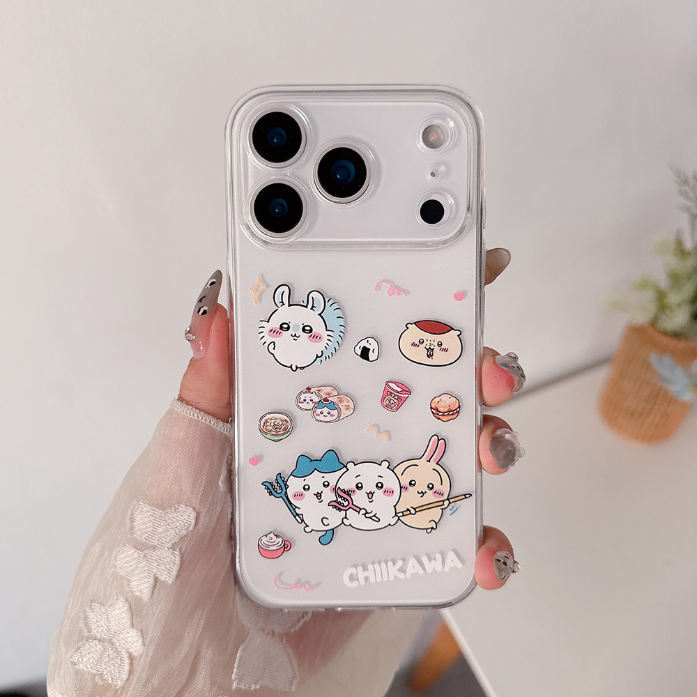可愛い漫画日本のアニメ「ちいかわ」うさぎハチワレ透明スマホケ - Phone Case Anime のレビューと価格