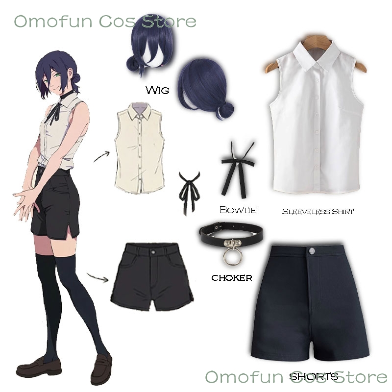 Reze コスプレ衣装ノースリーブシャツウィッグチェーンソー - Anime Merchandise For Women のレビューと価格