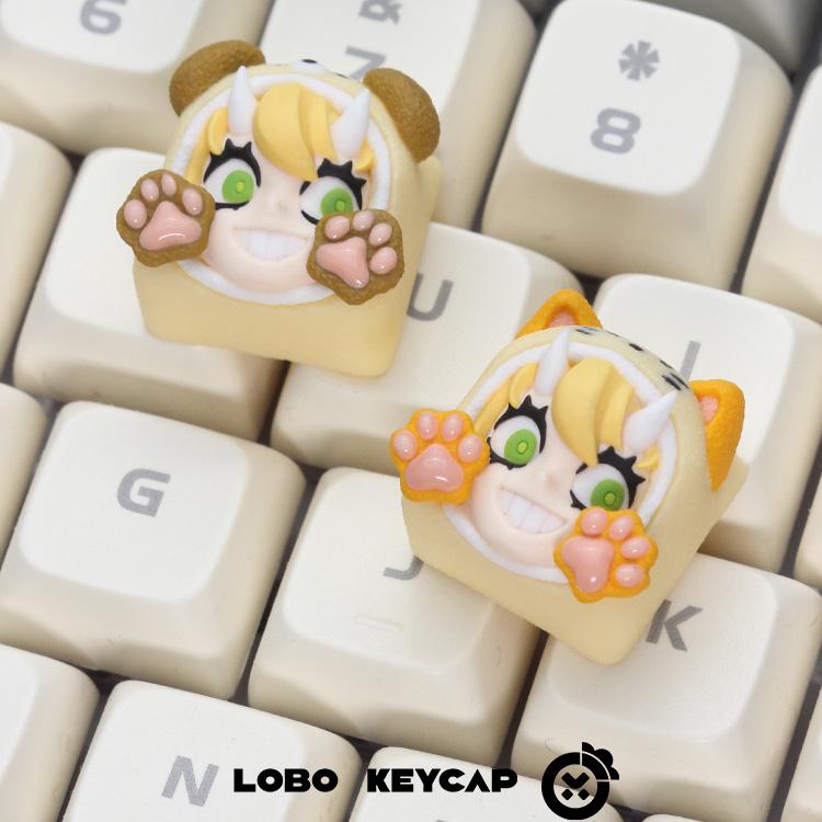 リリス、猫、犬をモチーフにした、職人技が光るレジン製キーキャ - Keycap Artisan Anime のレビューと価格