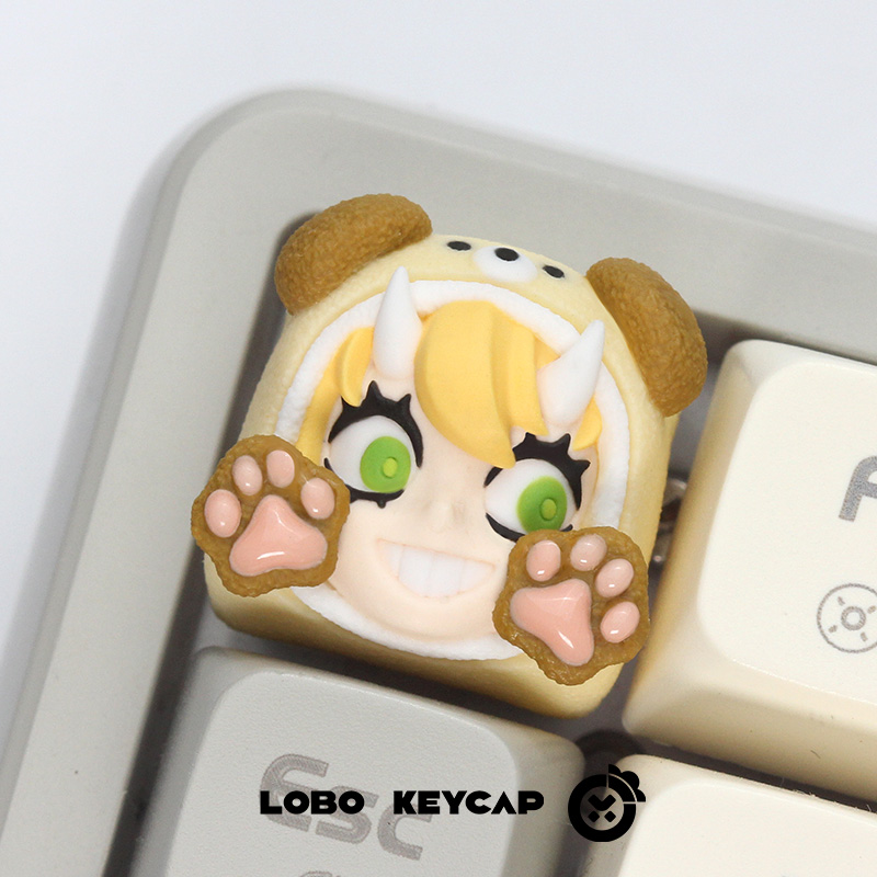 リリス、猫、犬をモチーフにした、職人技が光るレジン製キーキャ - Keycap Artisan Anime のレビューと価格