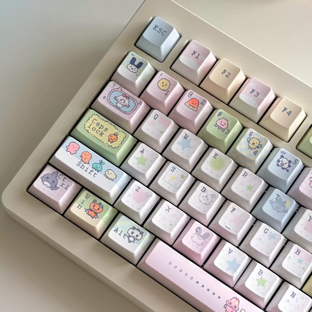 アニメ電子ペットキーキャップセット PBT キーボードキャッ - Keycap Artisan Anime のレビューと価格