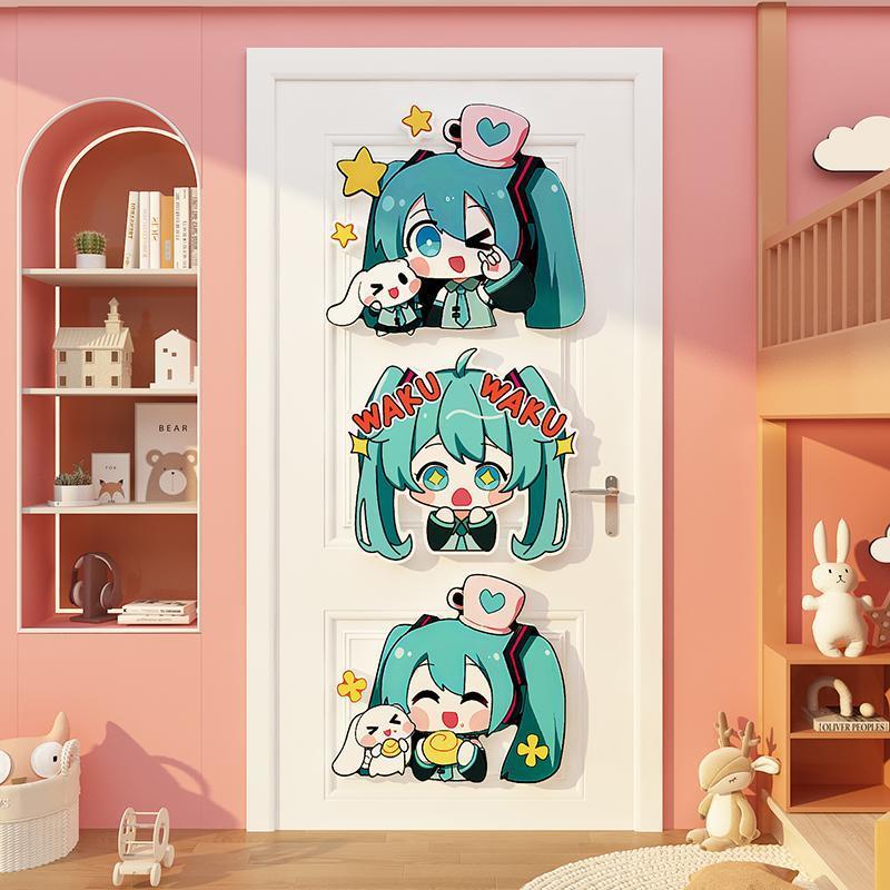 かわいい初音ミクステッカー寝室壁画ルームアレンジメント装飾ア - Anime Merchandise From Japan のレビューと価格