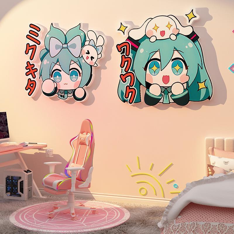 かわいい初音ミクステッカー寝室壁画ルームアレンジメント装飾ア - Anime Merchandise From Japan のレビューと価格
